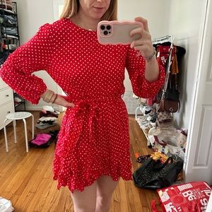 Flowy dress, wrap tie